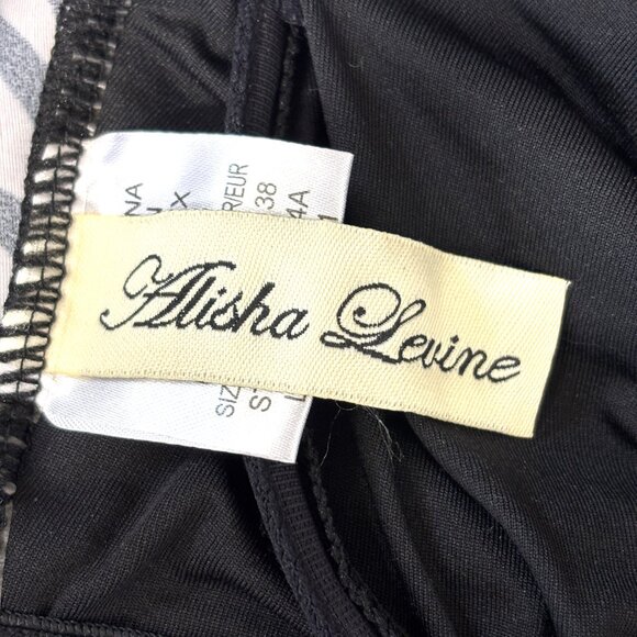 Alisha Levine Swim dress Tan Blk Zebra Stripe A-Line Skirt Size 8 - Picture 12 of 14